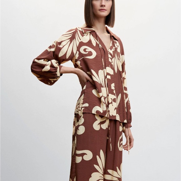 Mango Flowy Printed Top 10 - Picture 3 of 7